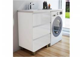 Тумба с раковиной Dallas Luxe 1500 напольная 3 ящика левая