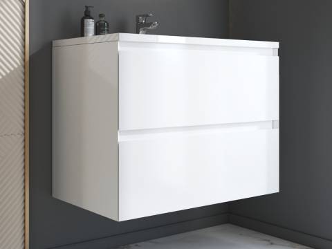 Тумба с раковиной Quadro 800 навесная 2 ящика