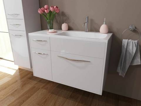 Тумба с раковиной Barcelona 900 правосторонний подвесной 2 ящика 1 дверь