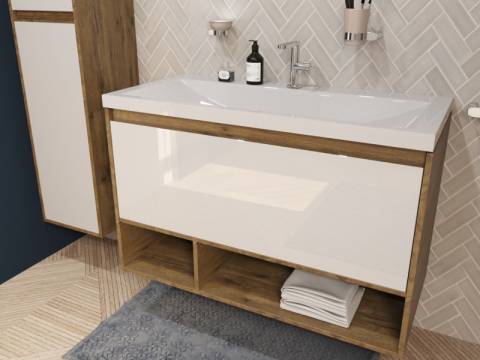 Тумба с раковиной Monaco Wood 900 1 ящик с нишей