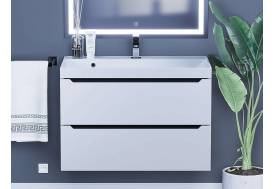 Тумба с раковиной Uperwood Tanos матовая белая/графит 80 см