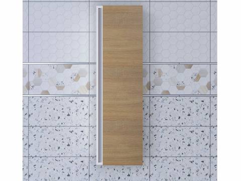 Шкаф-пенал для ванной Uperwood Barsa подвесной белый/дуб сонома