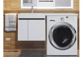 Тумба с раковиной Uperwood Magenta 60-120 см подвесная белая/графит с дверцами левая