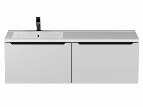 Тумба с раковиной Uperwood Tanos 120 см подвесная левая белый/графит