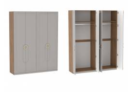 Шкаф 4-дверный Палермо Дуб Каселла коричневый