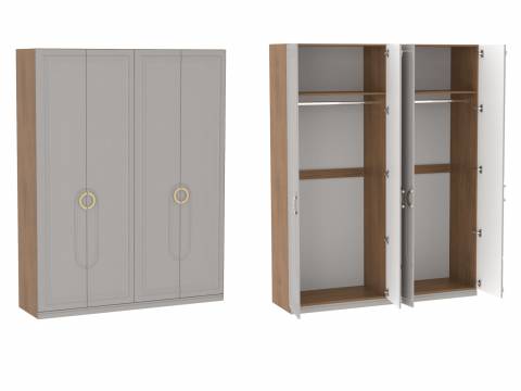 Шкаф 4-дверный Палермо Дуб Каселла коричневый