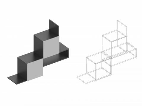 Полка универсальная 2-створки Вита тёмно серый лофт