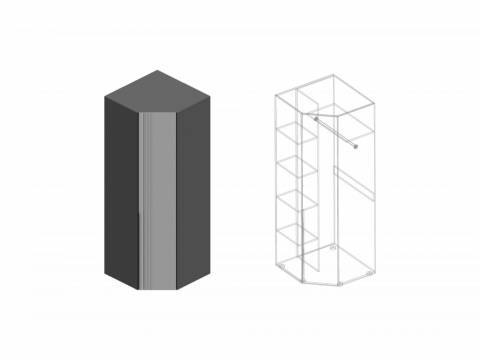 Шкаф Вита угловой тёмно серый лофт