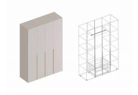 Шкаф Тефия 4-створки для одежды 1500