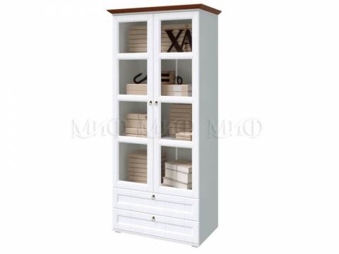 Шкаф 2-х створчатый бельевой со стеклом Валенсия