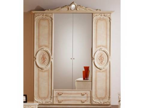 Шкаф 4-х дверный Роза Беж