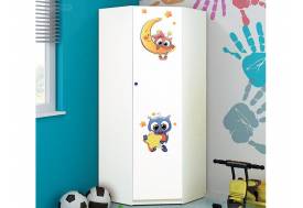 Шкаф угловой с фотопечатью Совята 2.1