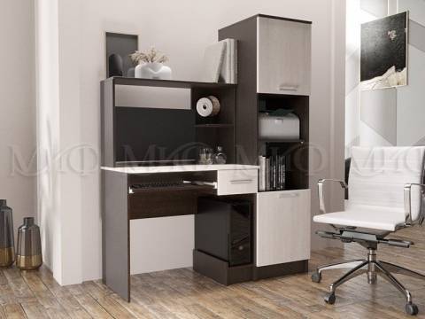 Стол компьютерный №3 с пеналом Миф Дуб беленый/Дуб венге